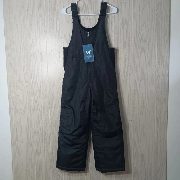 White‎ Sierra NEW Youth Size Medium M Toboggan Insulated Bib Overalls Black - Picture 1 of 10